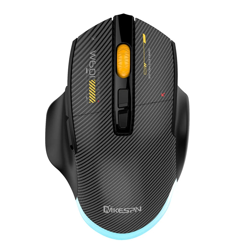 12800DPI 2.4G Wireless Bluetooth Wired Tri-mode Mouse Mute Button Macro Programming Carbon Fiber Gaming Mouse 500mAh 7 Keys