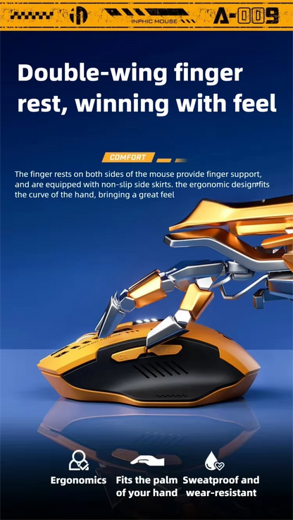Inphic A9 V2 Wireless Gaming Mouse 12800DPI Rechargeable Ergonomic Bluetooth Compatible Silent Mouse For PC Laptop Computer