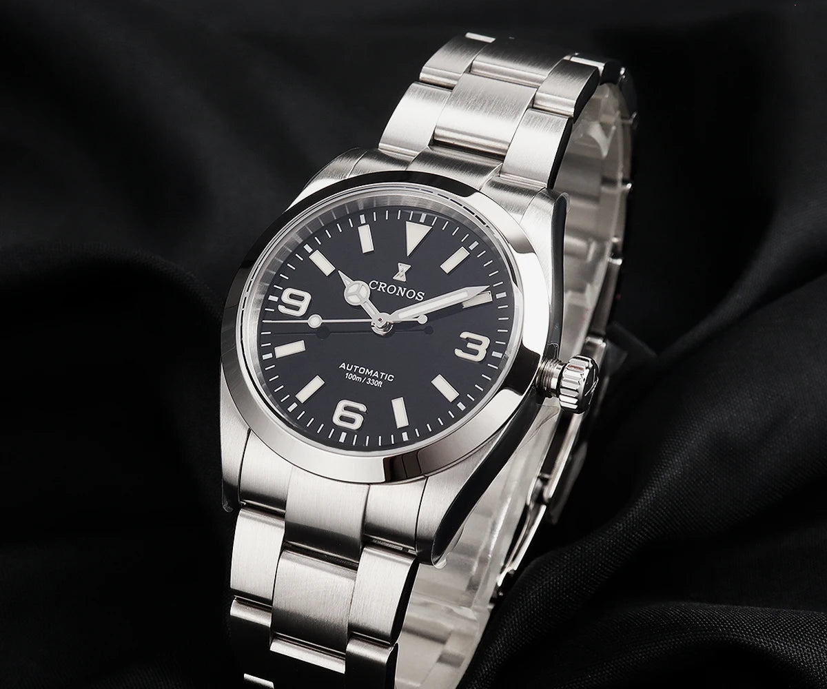 Cronos Luxury Men Watches 36mm Explore Climbing Series Couples Sport Watch NH35 PT5000 Unisex Automatic Mechanical Watch 10Bar