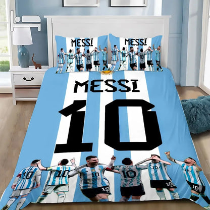 Football Star M-messis Duvet Cover Pillowcase Bedding Set Adult Boy Girl Bedroom Decoration Children Single Double Large Size