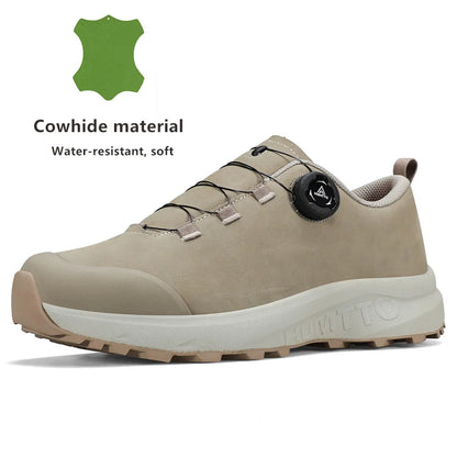 HUMTTO Leather Shoes for Men Winter Camping Outdoor Men's Sports Shoes Breathable Trekking Boots Man Non-slip Hiking Sneakers