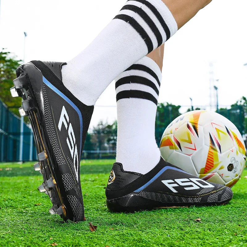 Men's Athletic Soccer Cleats Lightweight Comfortable Non-Slip Football Boots Training Shoes for Outdoor Grass Turf Competition