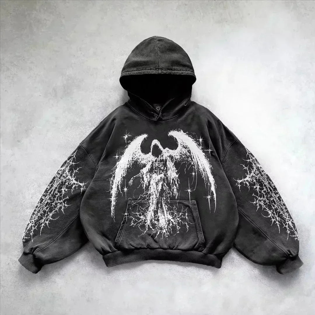 American Y2K New Hip Hop Trend Retro Hoodie Women Street Casual Loose Joker Vintage Sweatshirt Unisex Fleece Padded Warm Hoodie