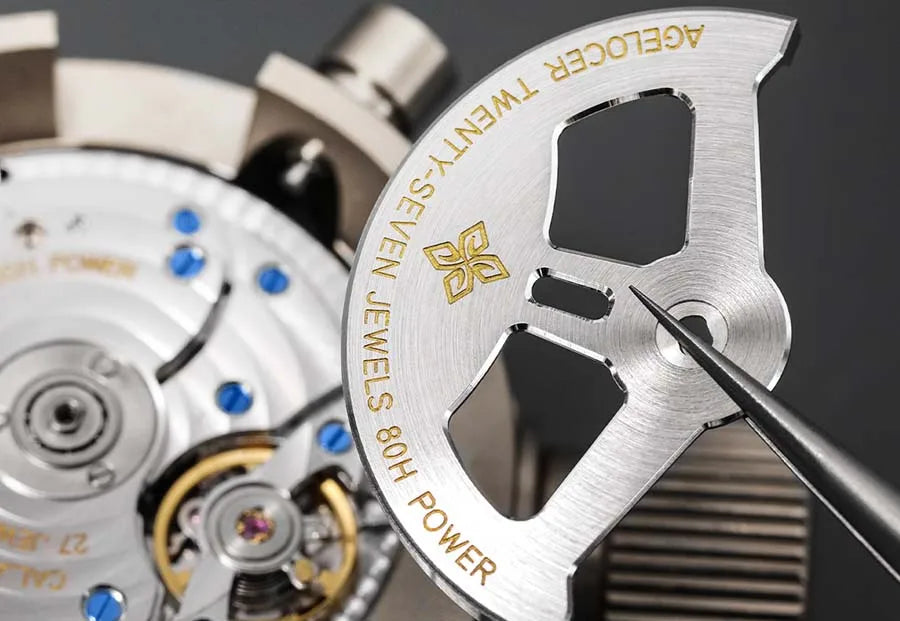 AGELOCER Original Budapest Watch Men's Vogue Formal Big Calendar Automatic Mechanical Watch Birthday Gift for Men
