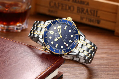 Luxury Automatic Watch for Men Stainless Steel Waterproof Calendar Mechanical Watches Fashion Casual Mens Watches Reloj Hombre