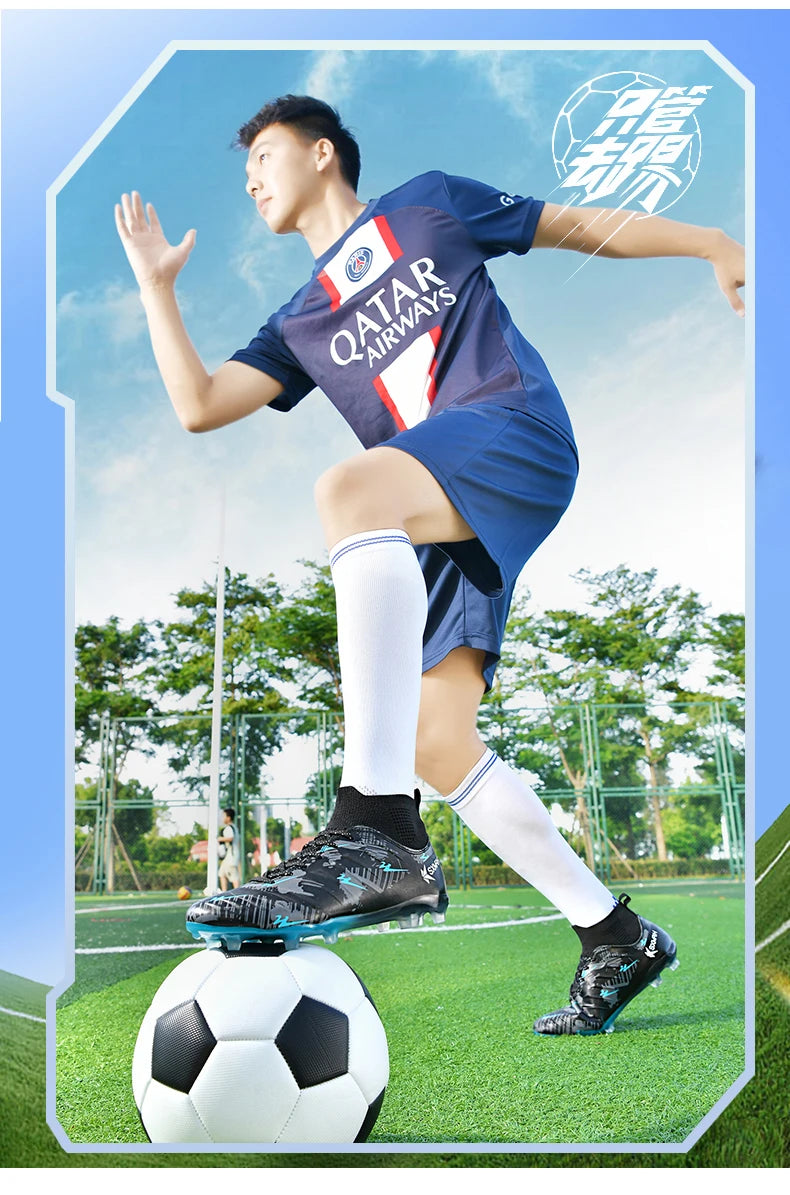 Chaussures de football à crampons longs AG pour hommes Genuine Double Star, chaussures de match et d'entraînement professionnelles pour adolescents et adultes