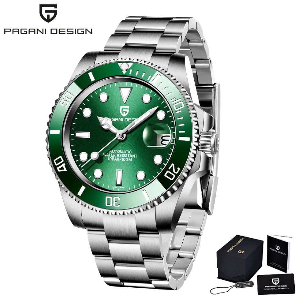 PAGANI DESIGN Fashion Men's Sports Automatic Mechanical Watch NH35 Stainless Steel Sapphire waterproof watch reloj hombre PD1661