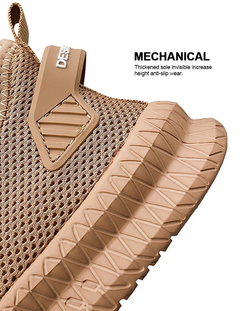 Zapatillas deportivas informales antideslizantes para hombre, transpirables, para correr al aire libre, entrenar, hacer senderismo y practicar deportes; zapatillas con cordones de tejido de punto para actividades al aire libre