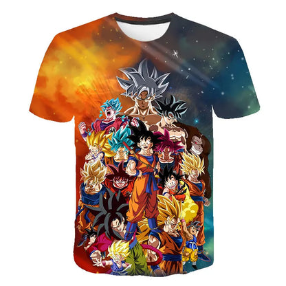 Dragon Ball T-Shirt Kids Tops Tee Anime Figures Son Goku Super Saiyan T-shirt Boys T-shirts Children Clothes Summer Short Sleeve