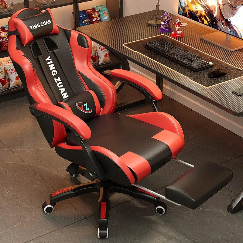 AOLIVIYA Ergonomic Gaming Chair with Footrest, Reclining Computer Chair, 3D Adjustable Armrests, Lumbar Support Seat for Home Office