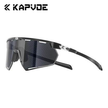 Kapvoe Real Carbon Fiber Cycling Glasses Sunglasses for Men Lightweight Photochromic UV400 MTB Bike Bicycle Sports Eyewear