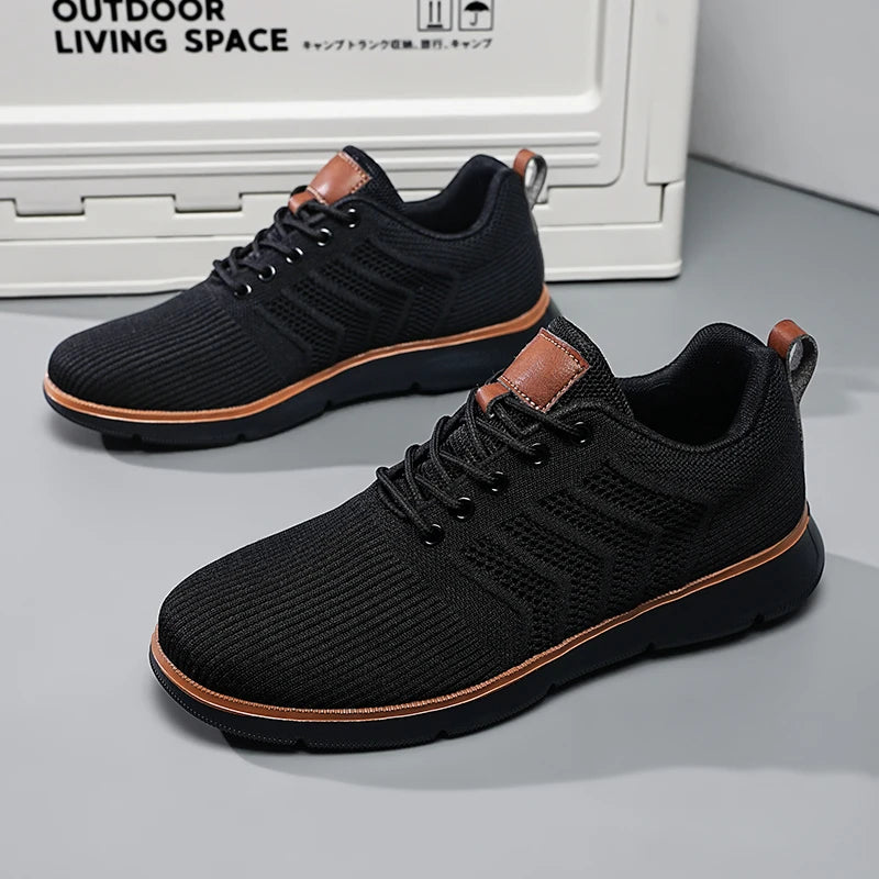 Casual Sneaker Shoes, Breathable Men's Walking Mesh, Soft Sole Outdoor Anti-Slip Travel Comfortable Running Shoes, Tenis Masculino