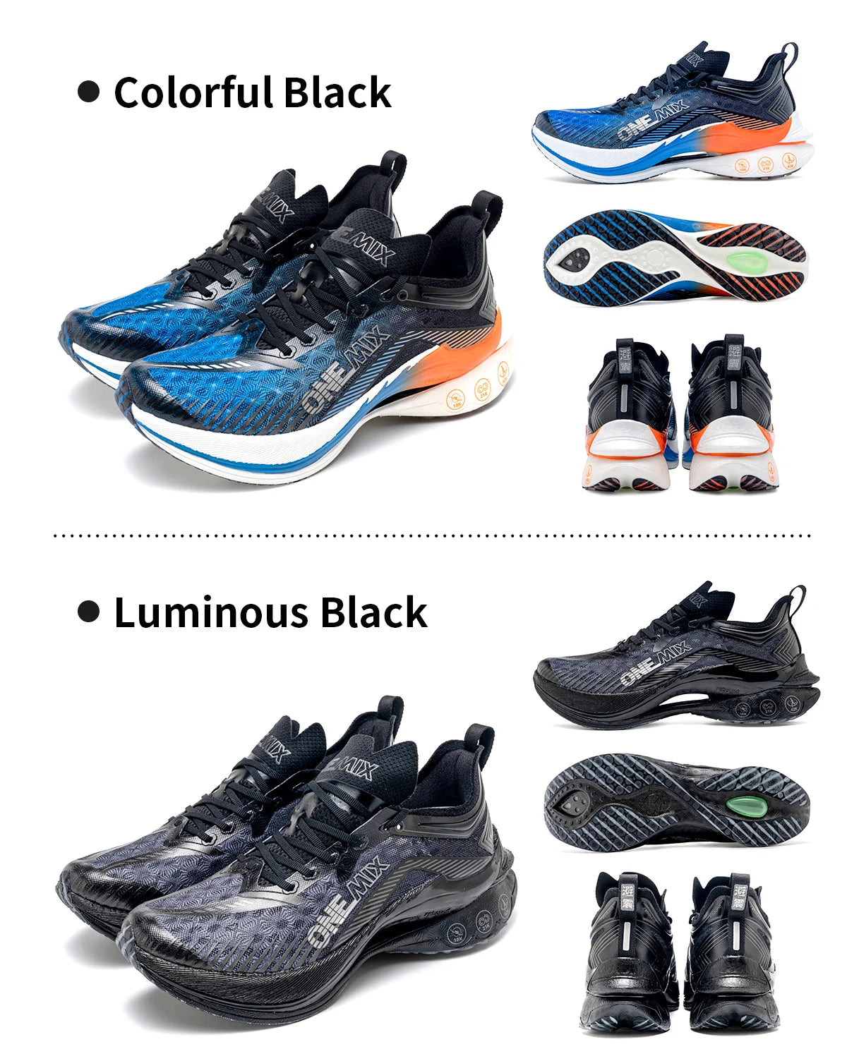ONEMIX Carbon Plate Marathon Running Racing Shoes Professional Stable Support Shock Relief Ultra-Light Rebound Sneakers