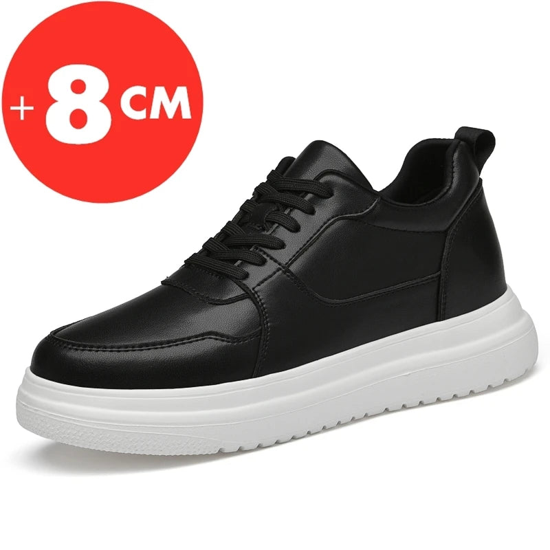 Didelio dydžio vyriški sportiniai bateliai su pakėlimu, aukštį didinantys batai, aukštį didinanti vidpadžiai, 7–8 cm aukštakulniai batai, natūralios odos sportiniai batai