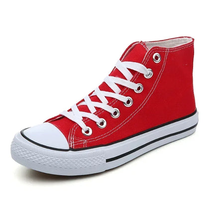 Baskets montantes classiques confortables, chaussures de sport plates, chaussures de marche confortables, mode respirante, toile de loisirs canisée, nouveau