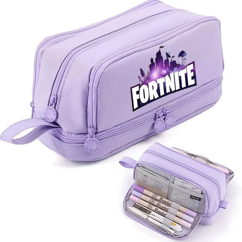 Game Anime Fortnites Student Pencil Case Cute Boy Girl Pencil Bag High-capacity Pencil Case Nylon Pen Case School Kids Stationery