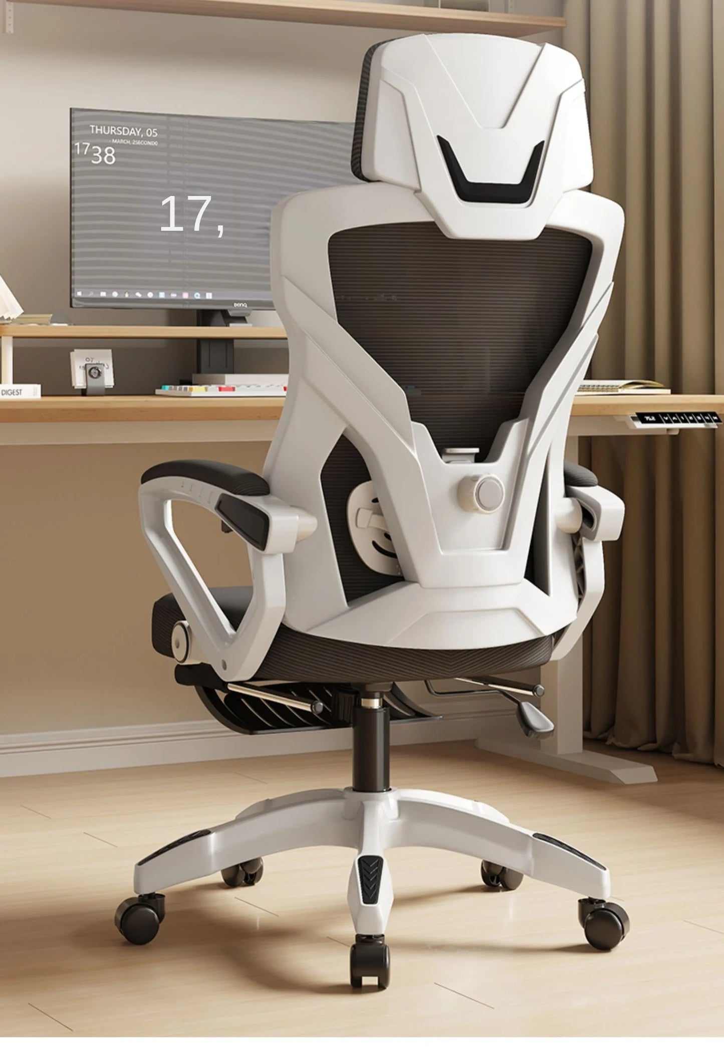 Seduta reclinabile ergonomica, sedia da ufficio confortevole, sedia per computer per la casa, dormitorio studenti, sedia gaming con poggiapiedi