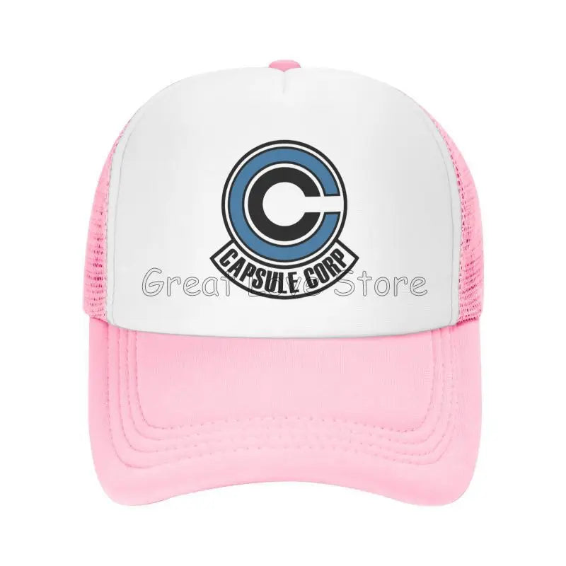 Capsule Corp Mesh-Baseballkappen Unisex-Hip-Hop-Trucker-Cap Anime DBZ Dad-Cap Verstellbare Rennkappe Sommer-Trucker-Snapback-Kappen