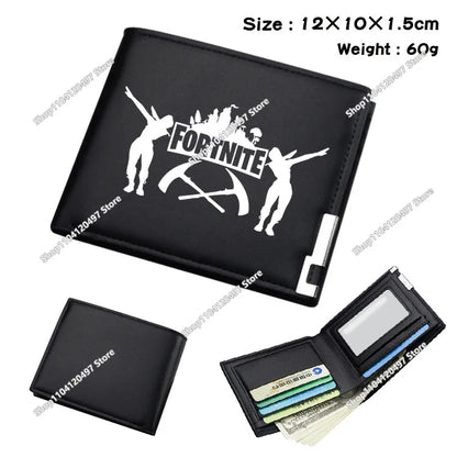 Fortnite Wallets for Kids Anime Fortnite Wallet Cartoon Card Holder Bag Leather Short Purse Fashion Folded Purses Boys Gift