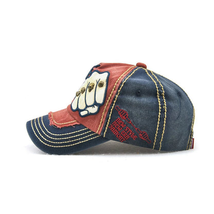 Fashion Baseball Cap Sports Outdoors Casual Cap Sun Hat Gorras Hip Hop Caps One Size Adjustable Unisex Fist Rivet Patch