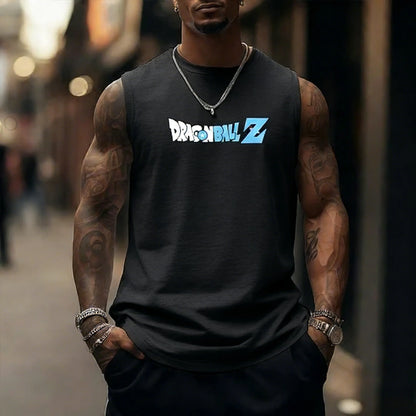Dragon Ball Z Super Blue Vegeta American Retro Fitness Vest Y2K Harajuku Style Spring and Summer New Men's T-Shirt Daily Wear