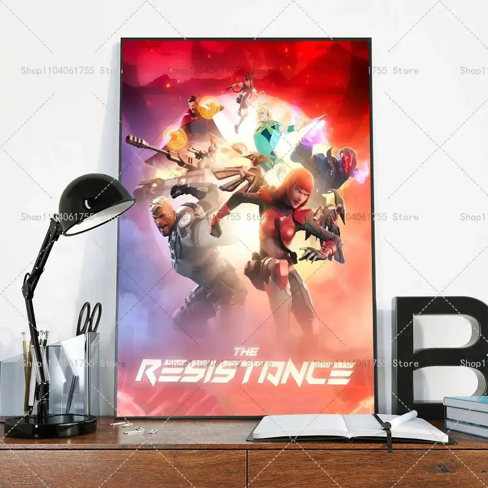 F-Fortnites-Game Popular Poster Self-adhesive Art Waterproof Paper Sticker Coffee House Bar Room Wall Decor