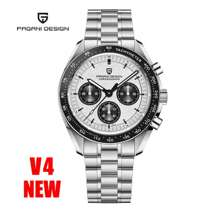 Reloj para hombre PAGANI DESIGN «New Moon» – Reloj de cuarzo de lujo, cronógrafo, cristal de zafiro con tratamiento antirreflectante, bisel de cerámica, agujas luminiscentes