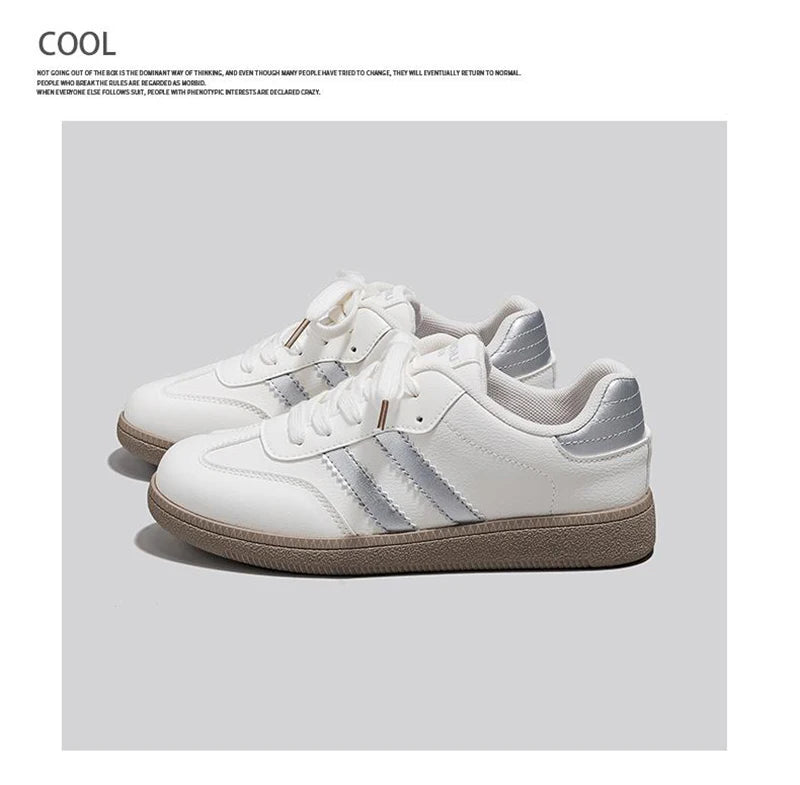 HuanQiu Women's Shoes Retro Fashion Casual Flats Female Sneakers Lace-up Comfortable Non-Slip German Training Shoes for Women