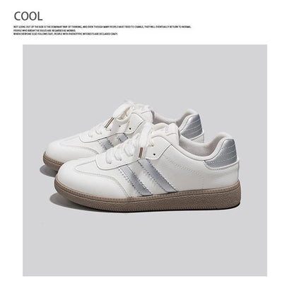 HuanQiu Women's Shoes Retro Fashion Casual Flats Female Sneakers Lace-up Comfortable Non-Slip German Training Shoes for Women