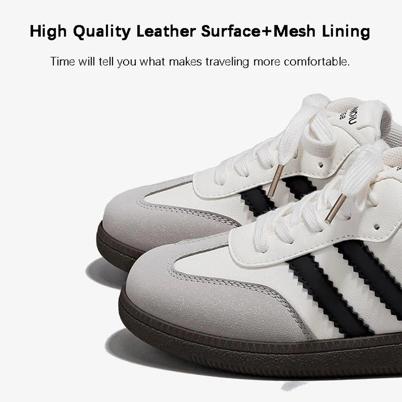 HuanQiu Women's Shoes Retro Fashion Casual Flats Female Sneakers Lace-up Comfortable Non-Slip German Training Shoes for Women