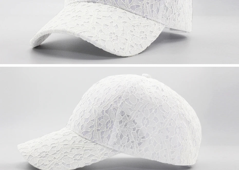 CNTANG Brand Summer Lace Hat Cotton Baseball Cap For Women Breathable Mesh Girls Snapback Hip Hop Fashion Female Caps Adjustable