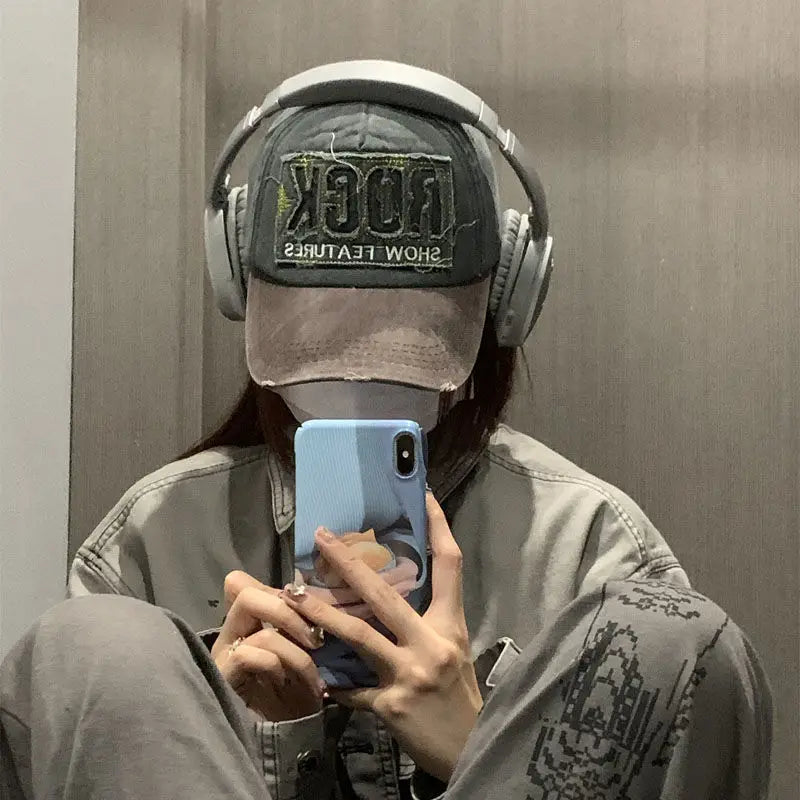Visokokvalitetna pamučna bejzbol kapa s vezenim natpisom ROCK za muškarce i žene, snapback sportska kapa za vanjsku upotrebu za zaštitu od sunca