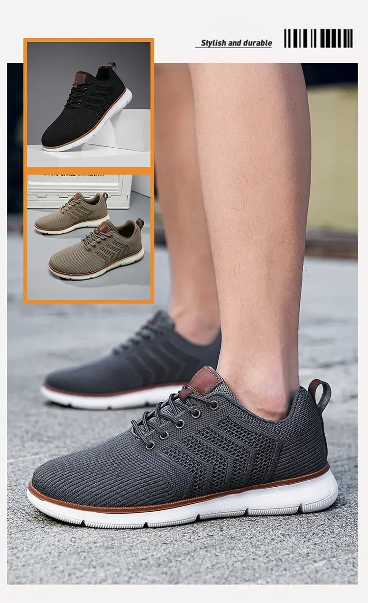 Casual Sneaker Shoes, Breathable Men's Walking Mesh, Soft Sole Outdoor Anti-Slip Travel Comfortable Running Shoes, Tenis Masculino