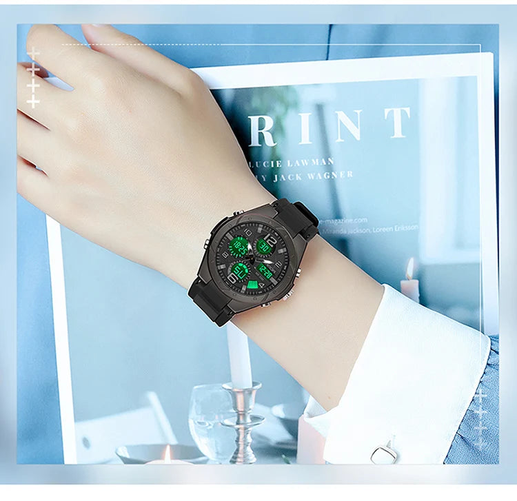 SANDA Top Brand New Lady Luxury Ms LED Digital Sport Watch Leisure Fashion Quartz Watch Women Girl Military 50M Waterproof Watch