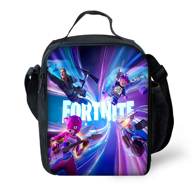 Child Hot Game Fortnite Insulated Large Capacity Bag for Boy Girl Student Outdoor Picnic Reusable Thermal Cooler Lunch Box