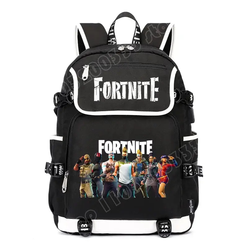 Fortnites раница с голям капацитет, ежедневна чанта за рамо с USB порт, унисекс аниме ученическа раница, нов стилен подарък за канцеларски принадлежности
