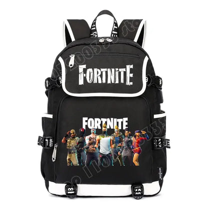 Fortnites раница с голям капацитет, ежедневна чанта за рамо с USB порт, унисекс аниме ученическа раница, нов стилен подарък за канцеларски принадлежности