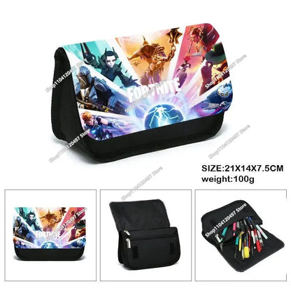 Fortnite Kids Pencil Bags Multifunctional Stationery Box Children's Large Capacity Double Layer Stationery Bag