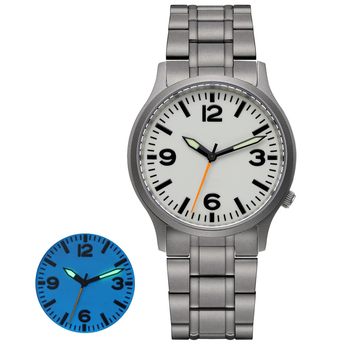 BERNY Full Titanium Watches for Men Super Luminous Sapphire Sports Field Quartz Men's Watch VH31 Wristwatch 5ATM Easy Read