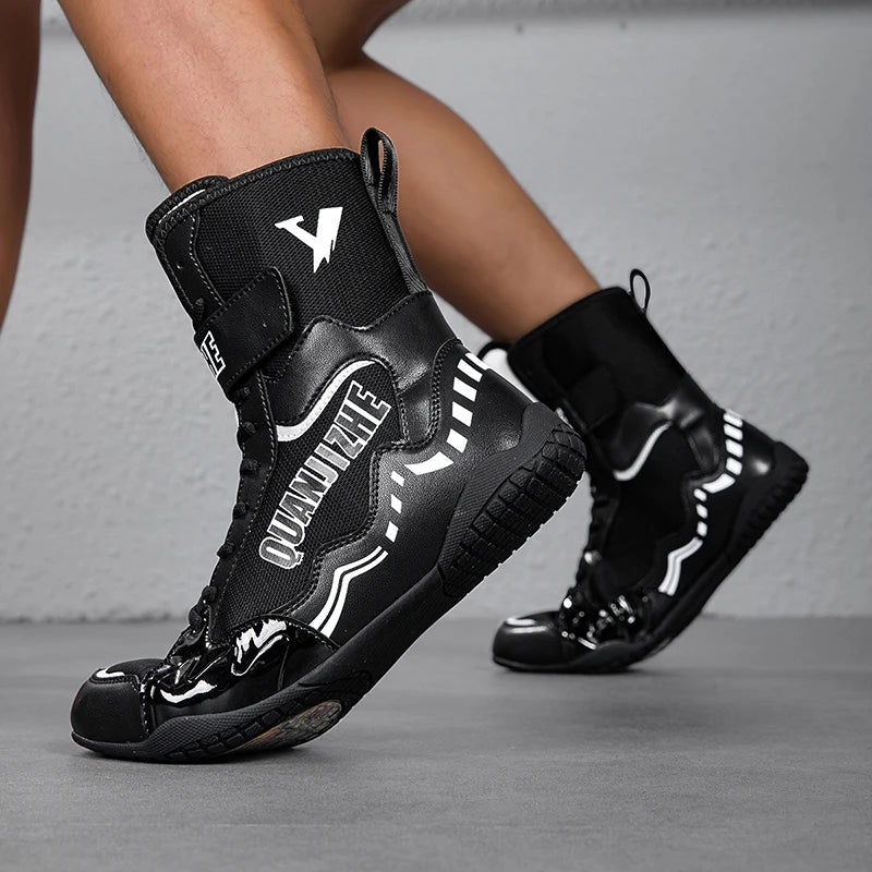 2026 Professional Wrestling Shoes For Men Lightweight Training Boxing Sneakers Large Size Black White Gym Outdoor Sports