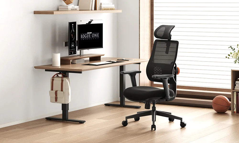 NEWTRAL Ergonomic Office Chair with Auto-Following Backrest, Adaptive Lumbar Support, Adjustable Headrest, 3D Armrests & Reclining Mesh Computer Chair