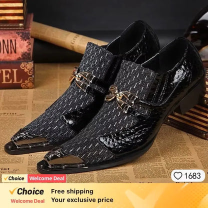 Men's Luxury White Gold Metal Toe Oxford Elegant Loafers Slip-On Dress Shoes Formal Wedding Party PU Leather Shoes Size 38-46