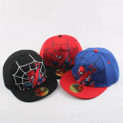 Spiderman Baseball Cap Cartoon Embroidery Snapback Hat Boys Outdoor Sun Hat Hip Hop Flat Brim Sports Caps Children Birthday Gift