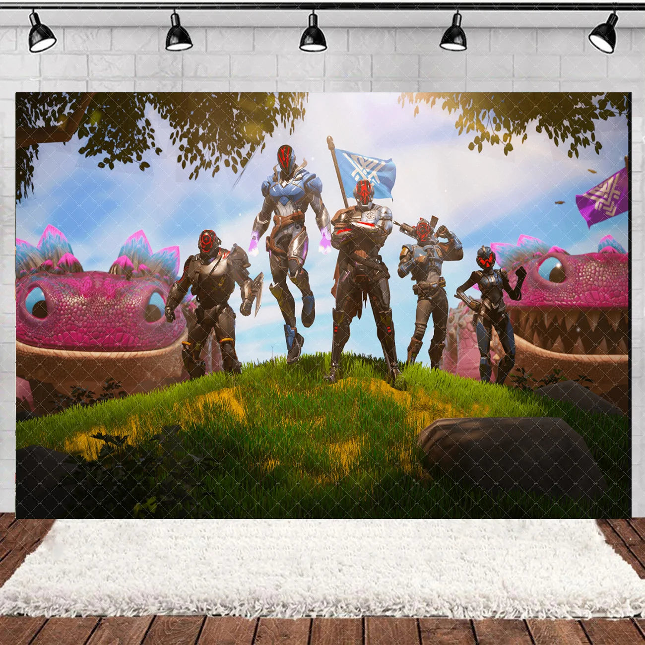 Fortnite Theme Happy Birthday Party Decoration Backdrop Shooting Game Alpaca Llama Supplies Background Baby Shower Kid Gifts