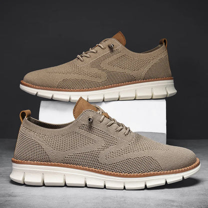 Men Casual Shoes Classic Breathable Brogue Flats Cushioning Color Blocking Design Dress Shoes Versatile Sneakers Lightweight