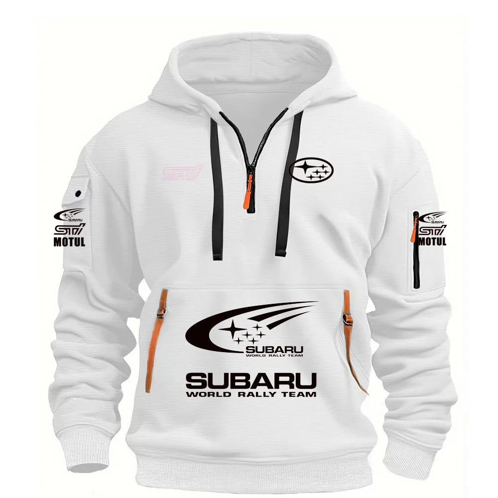 2026 New SUBARU Racing European Size Autumn/Winter Men's Hooded Kangaroo Pocket Hooded Sports Fleece Hoodie Top Coat, Produit gaming premium Fraquane, produits de luxe, nouvelle génération, équipement gamer