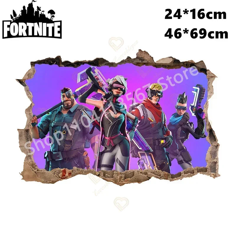 Fortnited Hot 3D Children Cartoon Wall Stickers Waterproof Home Decoration Battle Royale for Kid's Room PVC DIY Vinyl Wallpaper