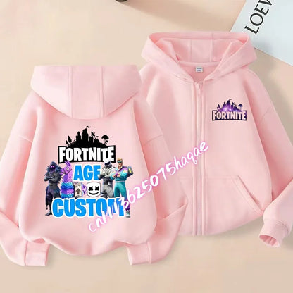 Kid Outdoor Jacket Cartoon Fortnite Girl Boy Sweatshirt Coat High-Quality Thin Windbreaker Girl Autumn Zip Jacket Clothing Tops