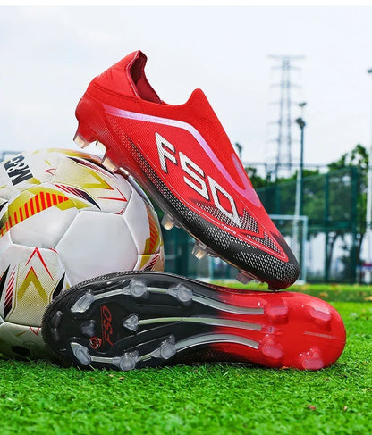 Nouvelles Chaussures de Football pour Hommes et Garçons, Antidérapantes, à Crampons pour Gazon, Haute Qualité, pour Matchs en Extérieur, Montantes et Légères, Très Vendues