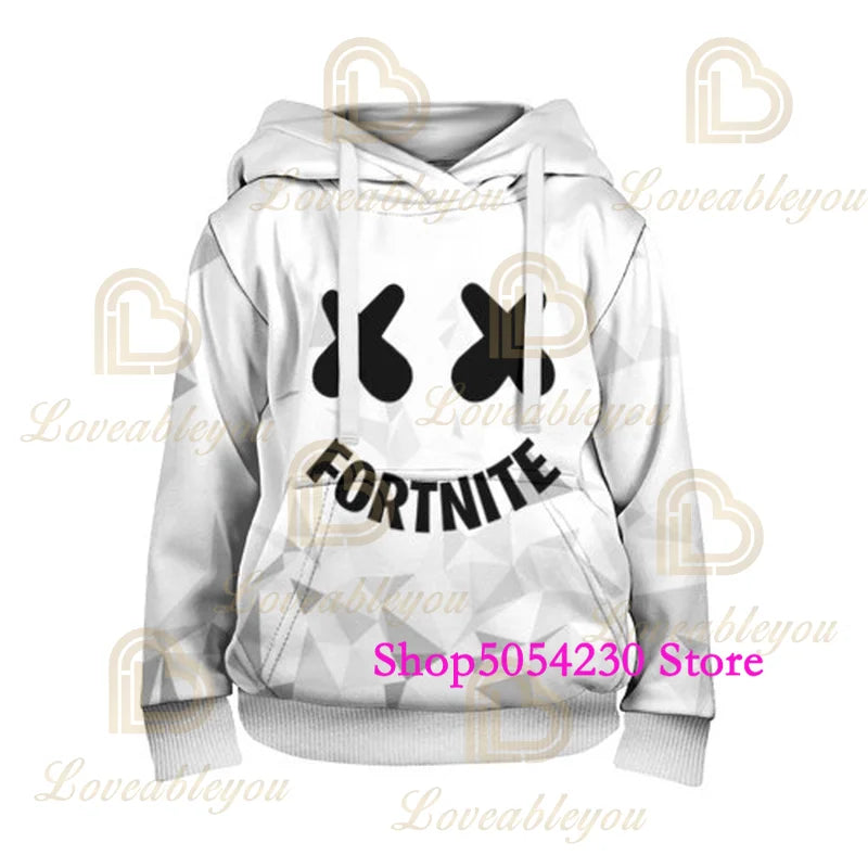 3D Printed Llama Fortnite Hoodie Battle Royale Cartoon Sweatshirts for Men And Women Game Hero Hooded Shirt for Teens